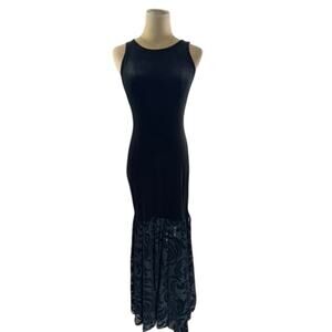 "To Die For"  Black Velvet Open Strappy Back SZ 4 Formal Vampire Dark Romance